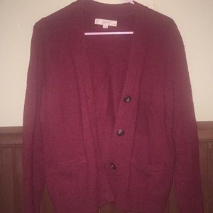 Maroon Cardigan w/ Pockets